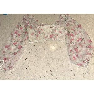For love and lemons floral cropped top